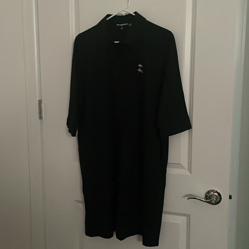 Karl Lagerfeld Paris Shirtdress, Black, Small